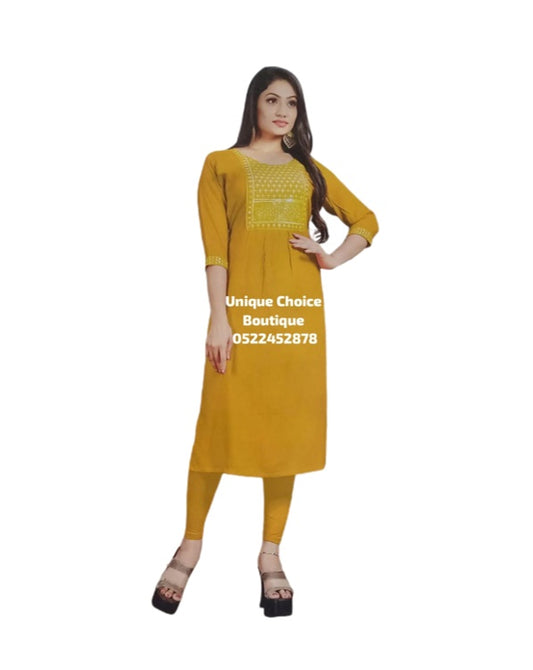 Kurtis for women XL(42) Size, Mustard Yellow