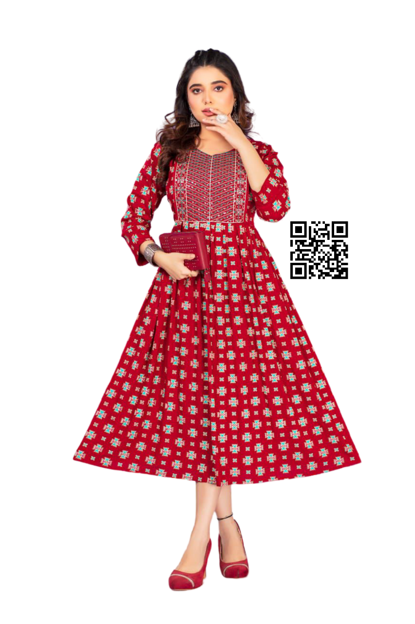 Feeding Kurti-Feeding Tops-Red