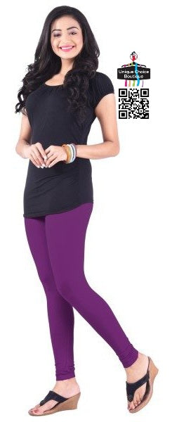 Cotton Lycra Leggings, Premium Quality, Purple