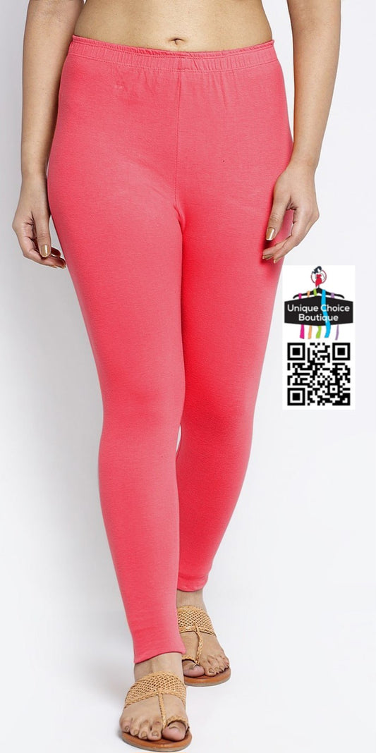 Cotton Lycra Leggings, Premium Quality, Peach