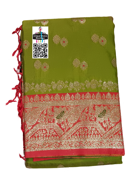 Budget Friendly Banarasi Silk Saree-Green