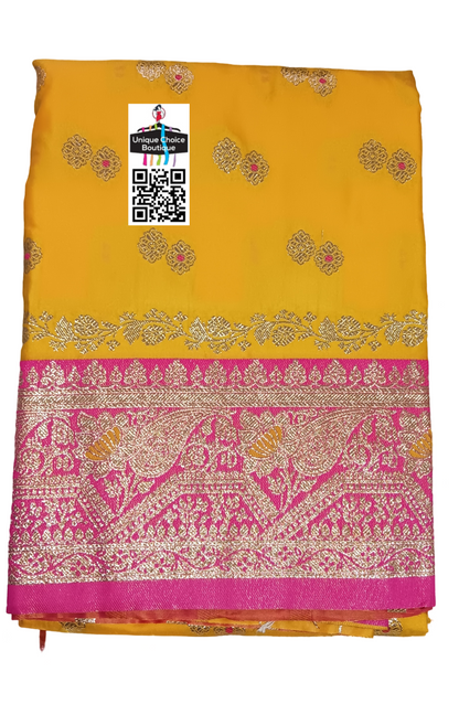 Budget Friendly Banarasi Silk Saree-Yellow