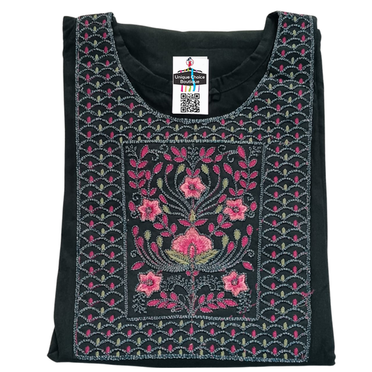 Plain Ever Green Rayon Kurtis for women, Embroidery Work-M, L, XL, XXL,3XL,5XL Sizes