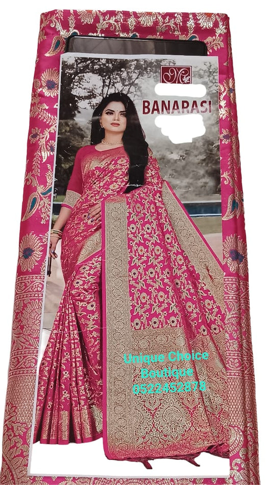 Banarasi Silk Saree Pink - Bridal Elegance