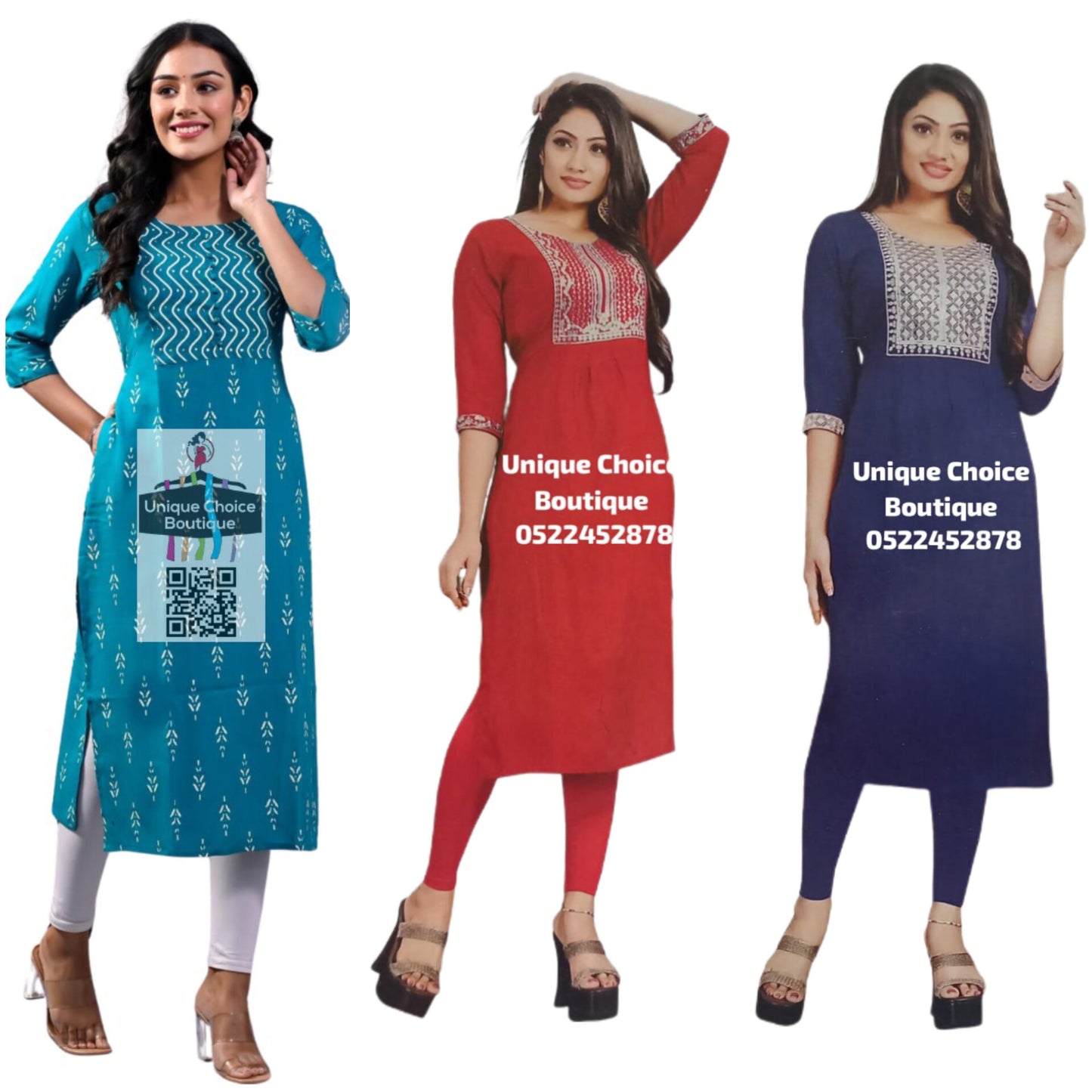 Budget-Friendly Kurtis Combo Offer (Set of 3), Size XL(42)