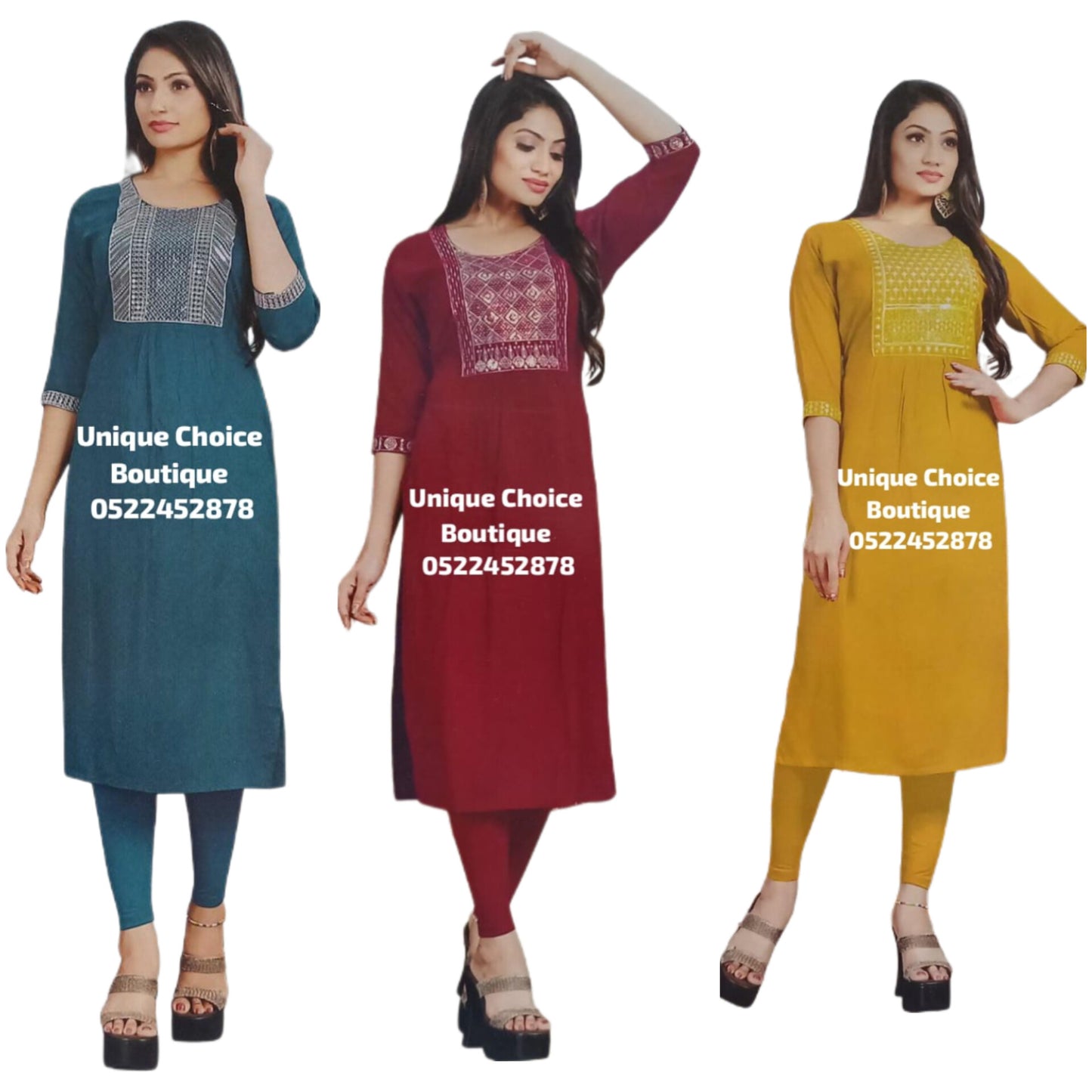 Budget-Friendly Kurtis Combo Offer (Set of 3), Size XL(42)